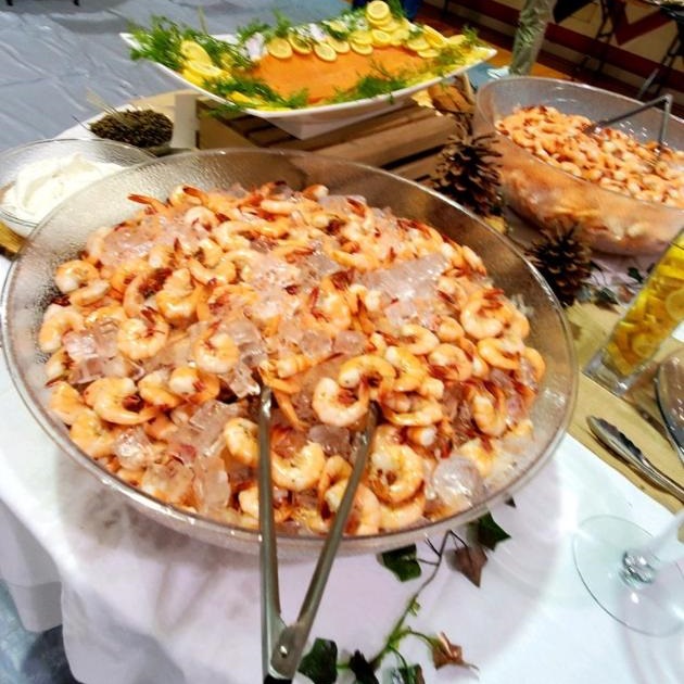 Bill & Fran's catered shrimp display