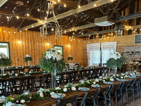 Bill & Fran's wedding catering setup